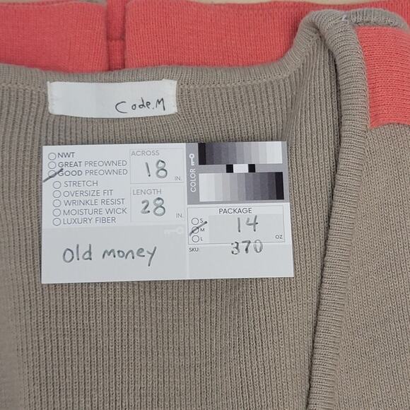 Code. M Cardigan Sweater Size Large Women's Tan Orange Button Up 370 - Picture 13 of 13